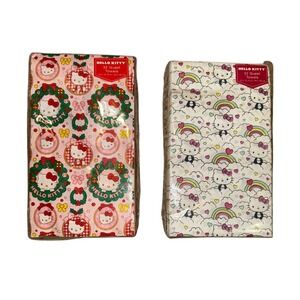 Hello Kitty 64 Guest Towels 32 Count Christmas Wreath & Rainbow Cloud Themes